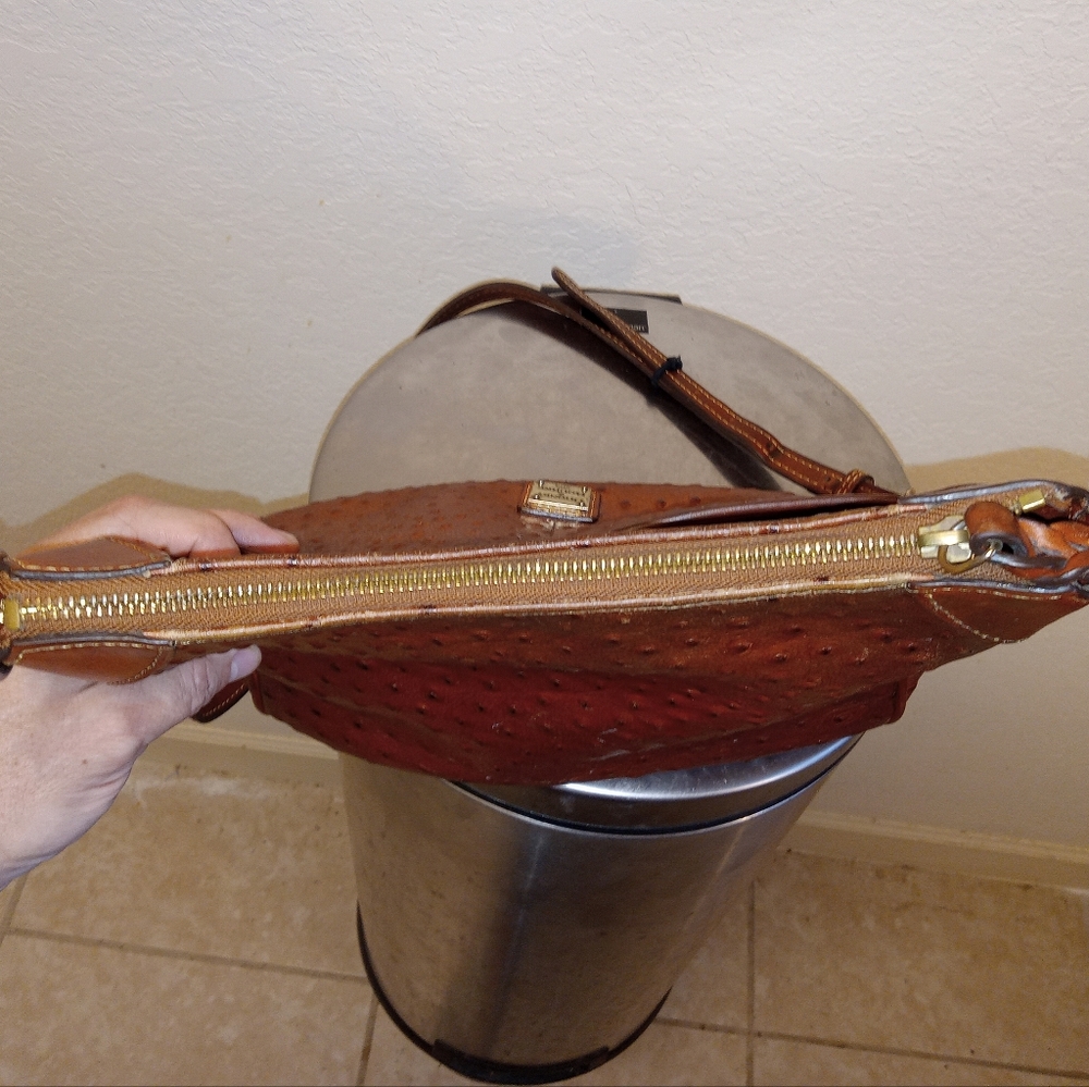 Dooney & Bourke Ostrich Leather Purse shoulder Bag  Handbag Crossbody Vintage - Picture 10 of 15